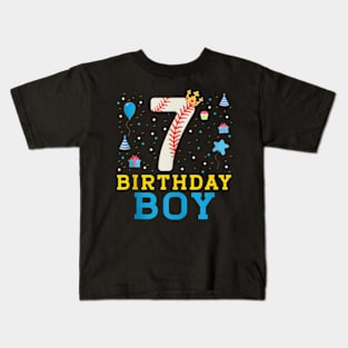 Kids 7 Year Old Baseball 5Th Birthday Boy Kids T-Shirt